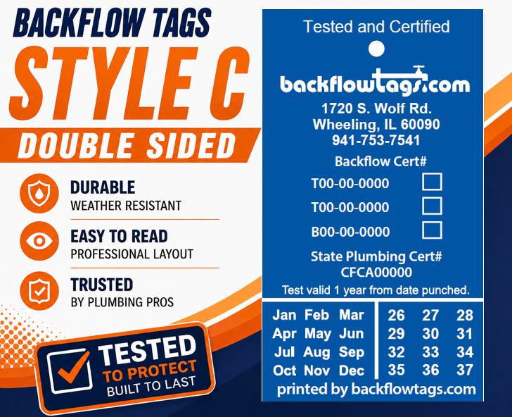 Backflow Tags Double Sided Style C