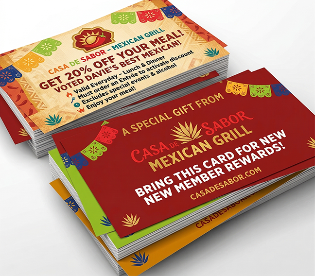 Business card printing for restaurant owners and catering contacts | TheFlyerLab