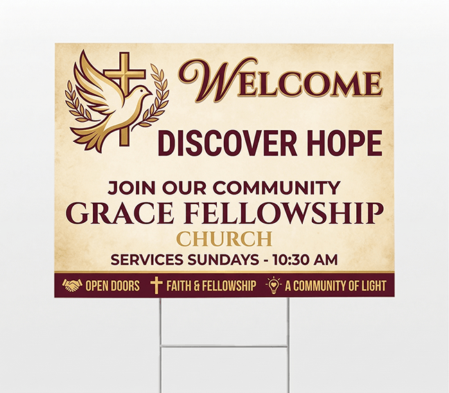 Yard sign printing for churches and events | TheFlyerLab