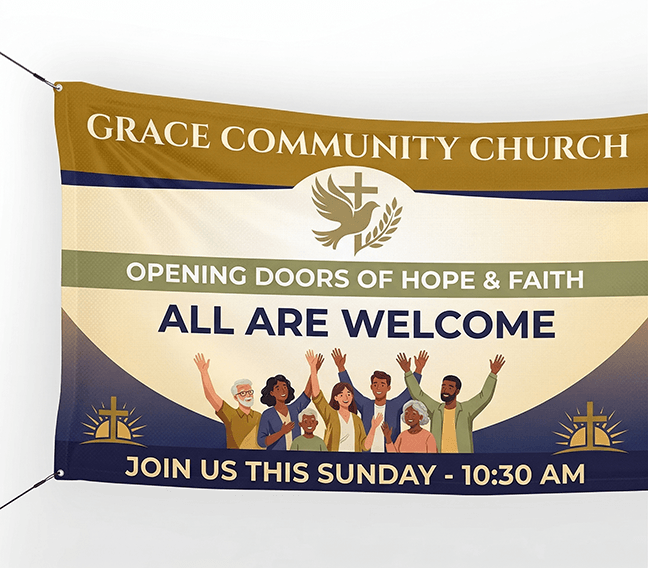Vinyl banner printing for churches and events | TheFlyerLab