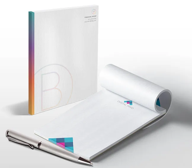 Custom branded notepad printing — full color 25 50 or 100 sheet options | TheFlyerLab