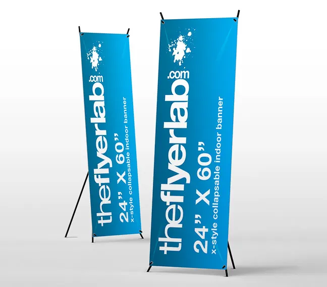 X-style banner stand printing — lightweight portable full color display banners | TheFlyerLab