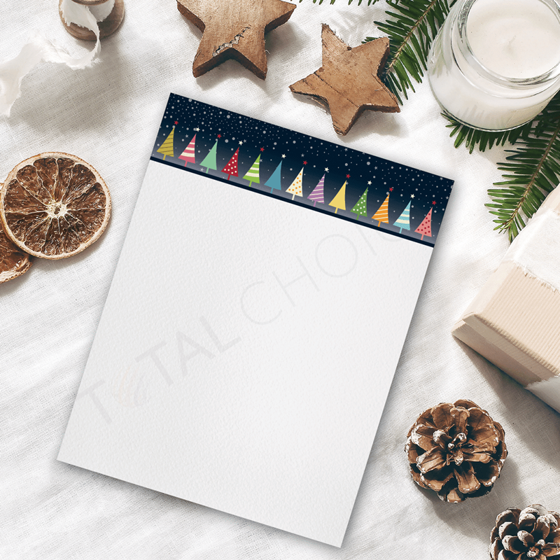 Black Trees Christmas Letterhead