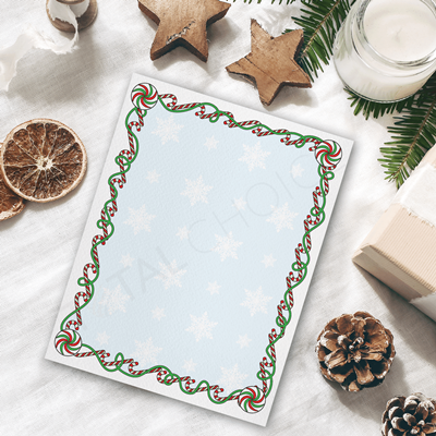 Candy Cane Swirls Christmas Letterhead