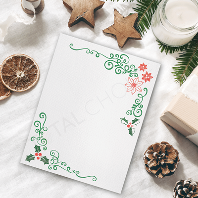 Holly Leaves Christmas Letterhead