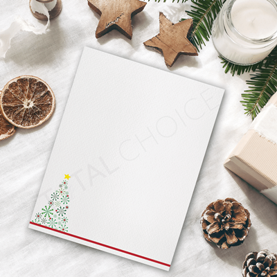 Snowflake Tree Christmas Letterhead