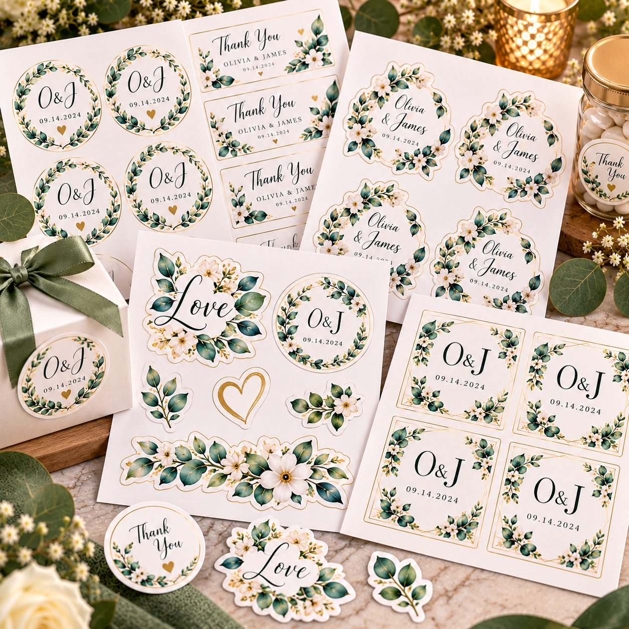 Custom Wedding Stickers & Labels