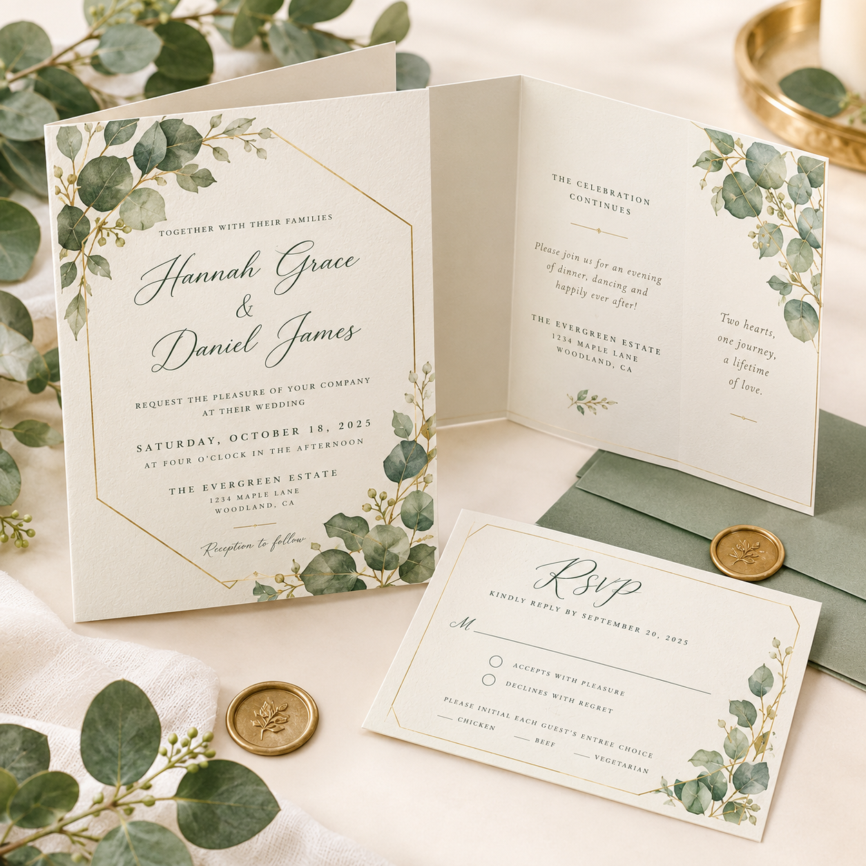 Folded Wedding Cards