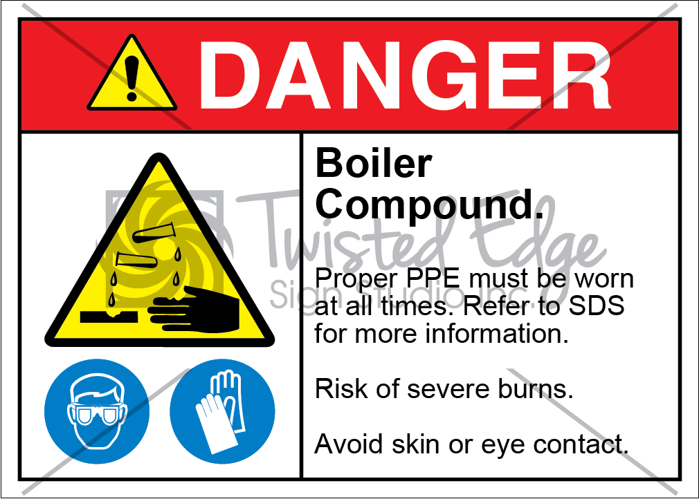 Safety Sign Danger Boiler Compound