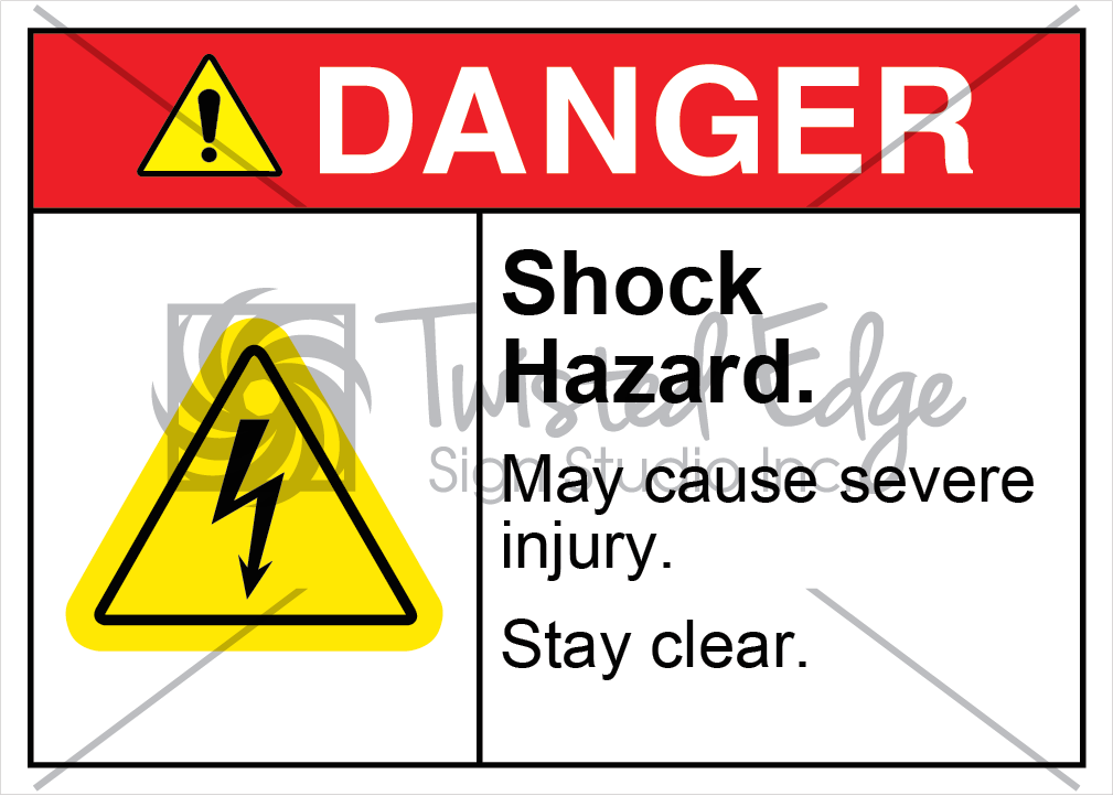 Shock Hazard Stay Clear Safety Sign Danger Shock Hazard Stay Clear