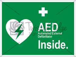 Safety Sign AED Inside 