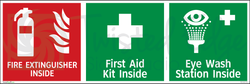 Safety Sign 3-in-1 Fire Extinguisher First Aid Eyewash Station