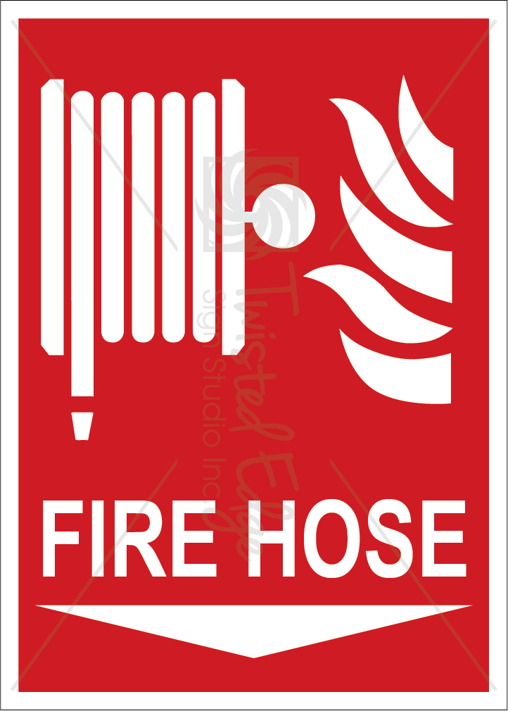 Safety Sign Fire Hose Below
