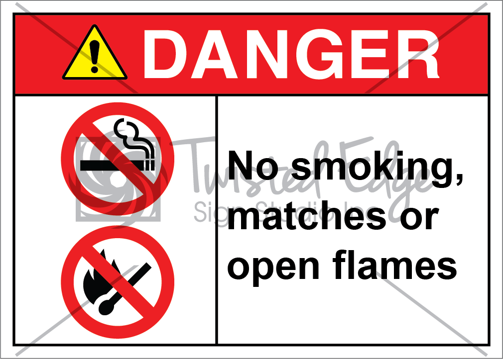 No Smoking Matches Open Flame Safety Sign Danger No Smoking Matches Open Flame