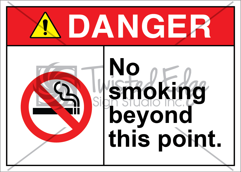 No Smoking Beyond This Point Safety Sign Danger No Smoking Beyond This Point