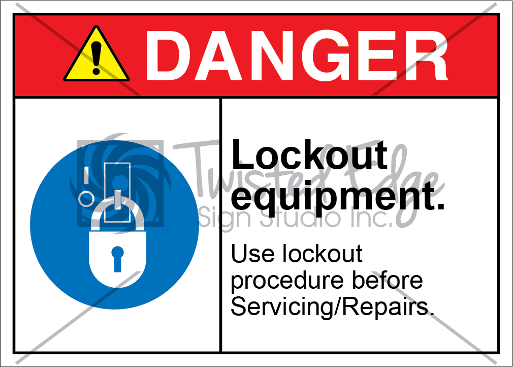 Lockout Equipment Servicing Repairs Safety Sign Danger Lockout Equipment Servicing Repairs
