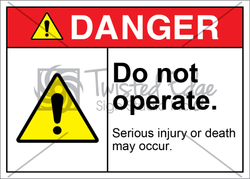 Safety Sign Danger Do Not Operate