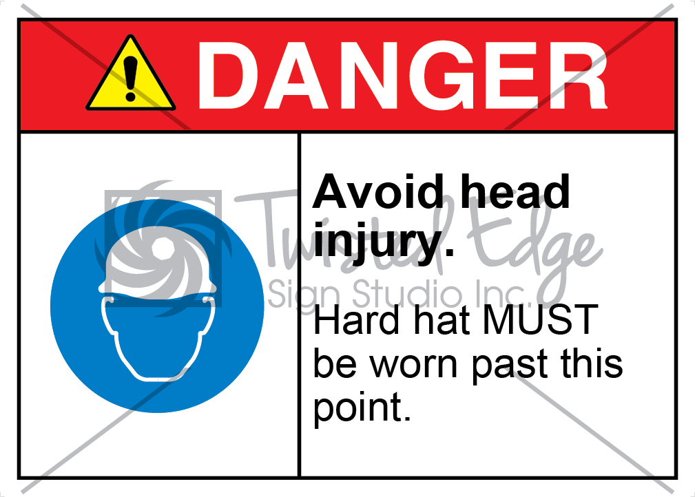 Avoid Head Injury Safety Sign Danger Avoid Head Injury