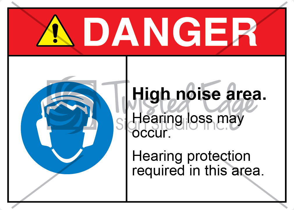 High Noise Area Safety Sign Danger High Noise Area