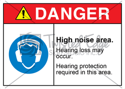 Safety Sign Danger High Noise Area