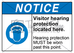 Safety Sign Notice Visitor Hearing Protection