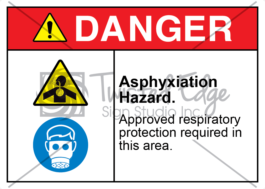 Asphyxiation Hazard Safety Sign Danger Asphyxiation Hazard
