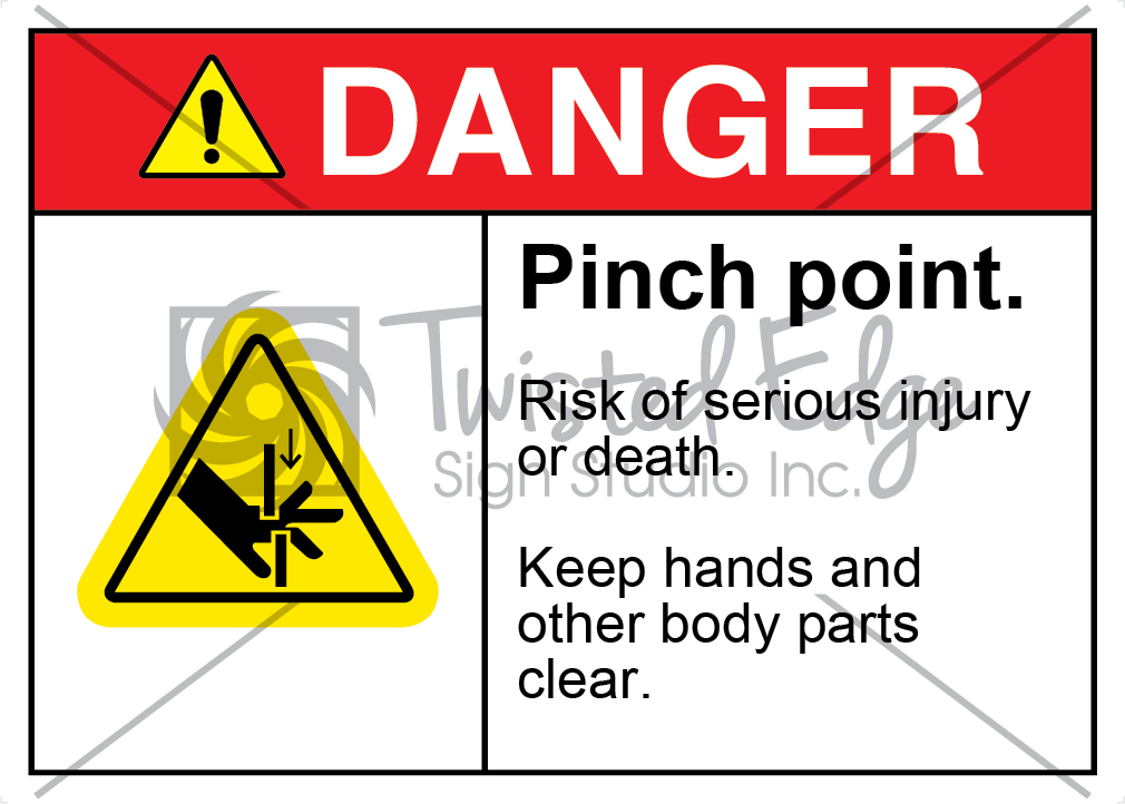 Pinch Point Safety Sign Danger Pinch Point