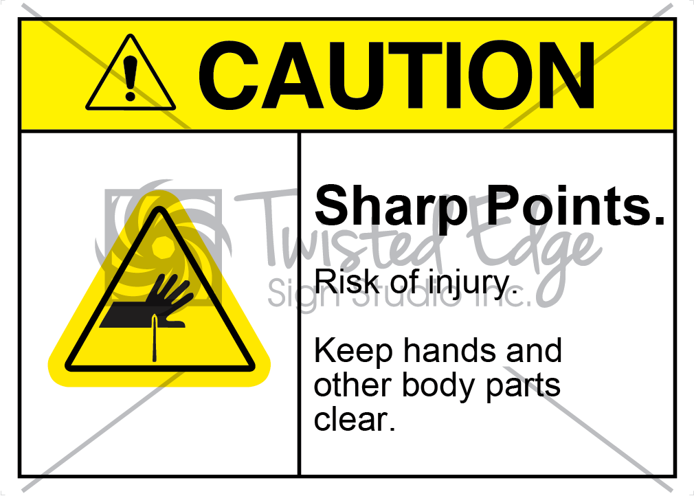 Sharp Points Safety Sign Caution Sharp Points