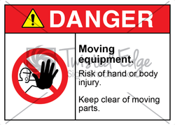 Safety Sign Danger Moving Equipment