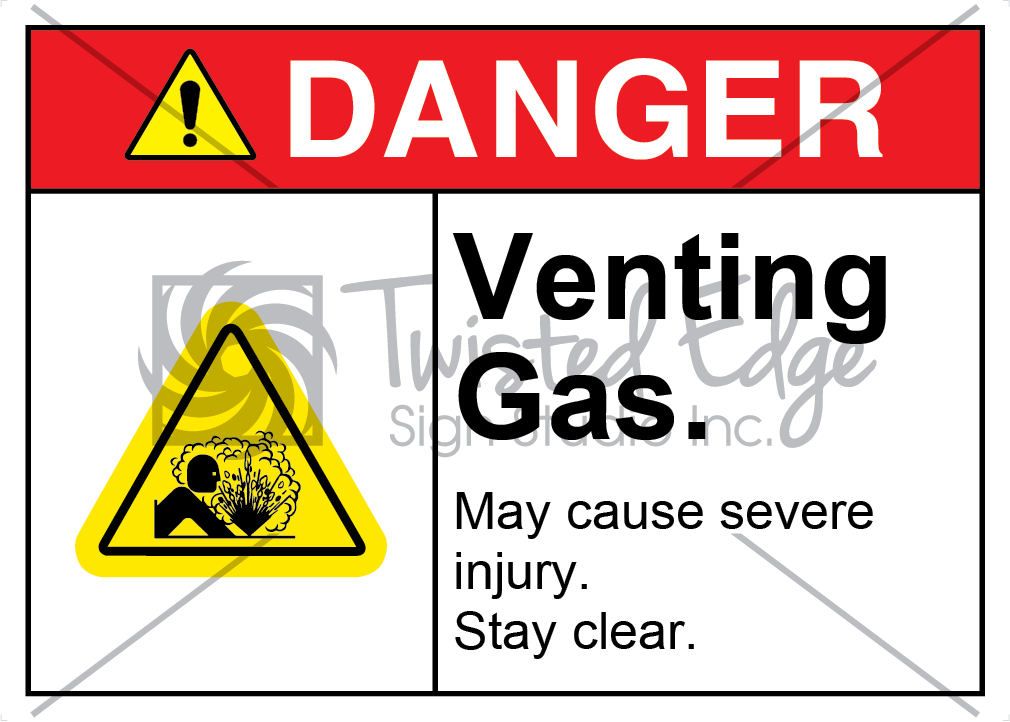 Venting Gas Safety Sign Danger Venting Gas
