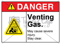 Safety Sign Danger Venting Gas
