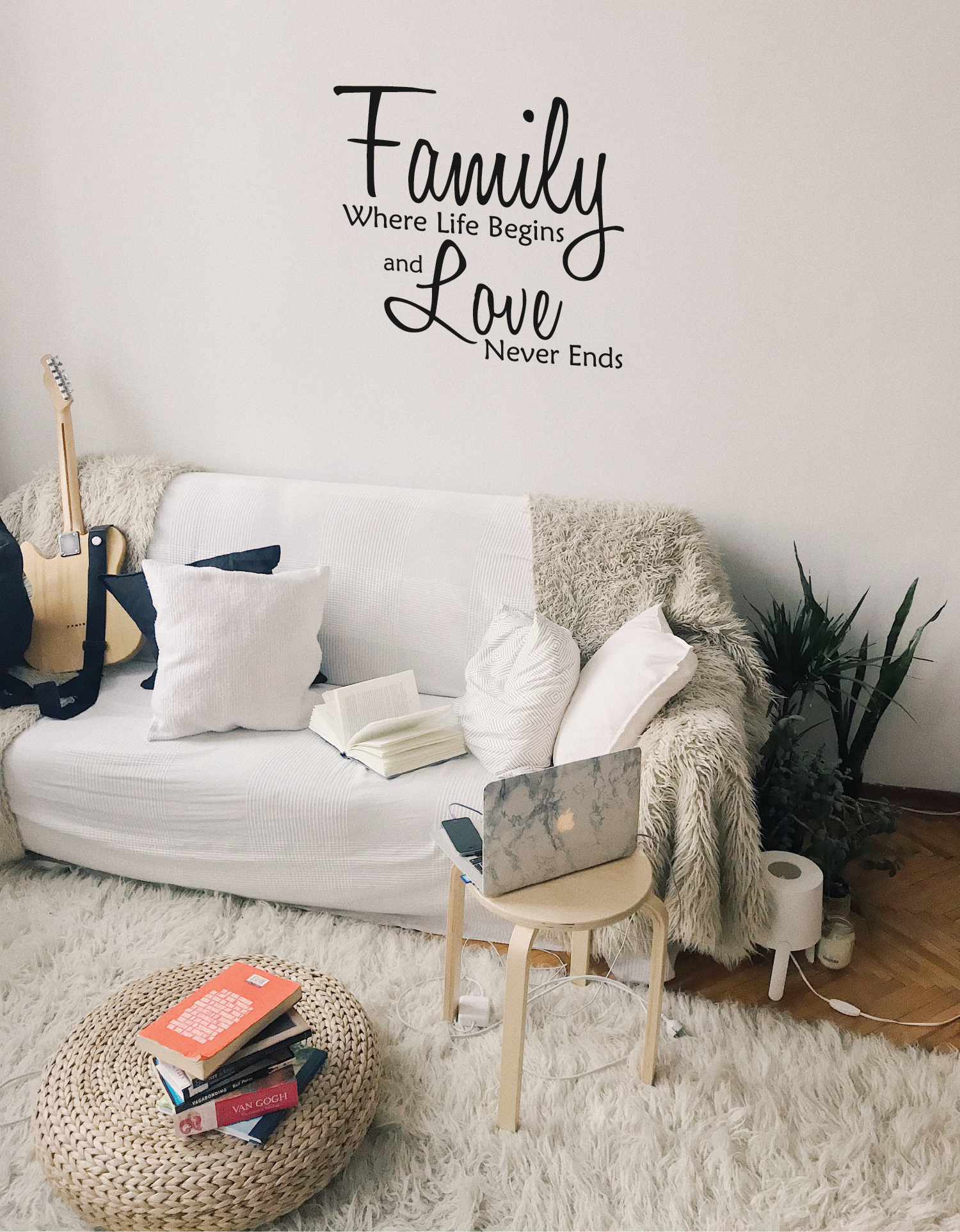 Wall Decal - "Family Where Life Begins and Love Never Ends"
