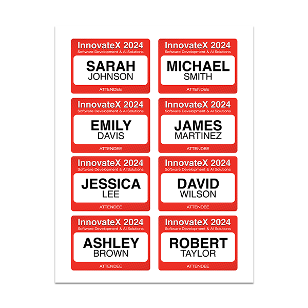 Name Badge Sticker Sheet