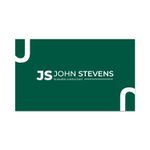 A green business card on a white background