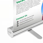 Close up of banner stand hardware to show detail