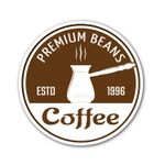 Window cling decal with coffee on a white background