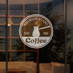 Window with static cling decal installed to show detail