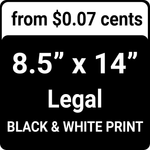 Legal 8.5x14 Black & White Copies 1