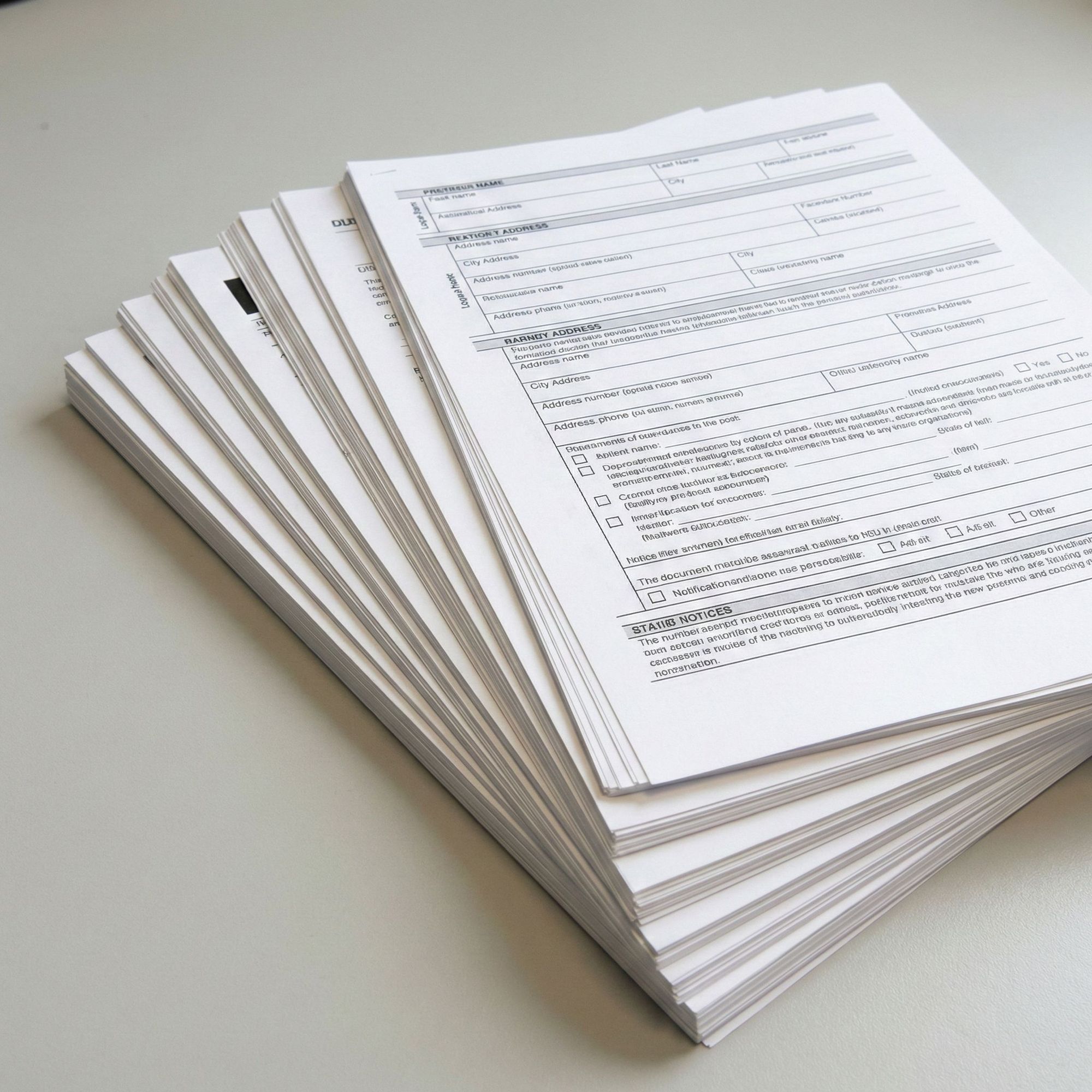 Legal Size Black & White Forms Printing
