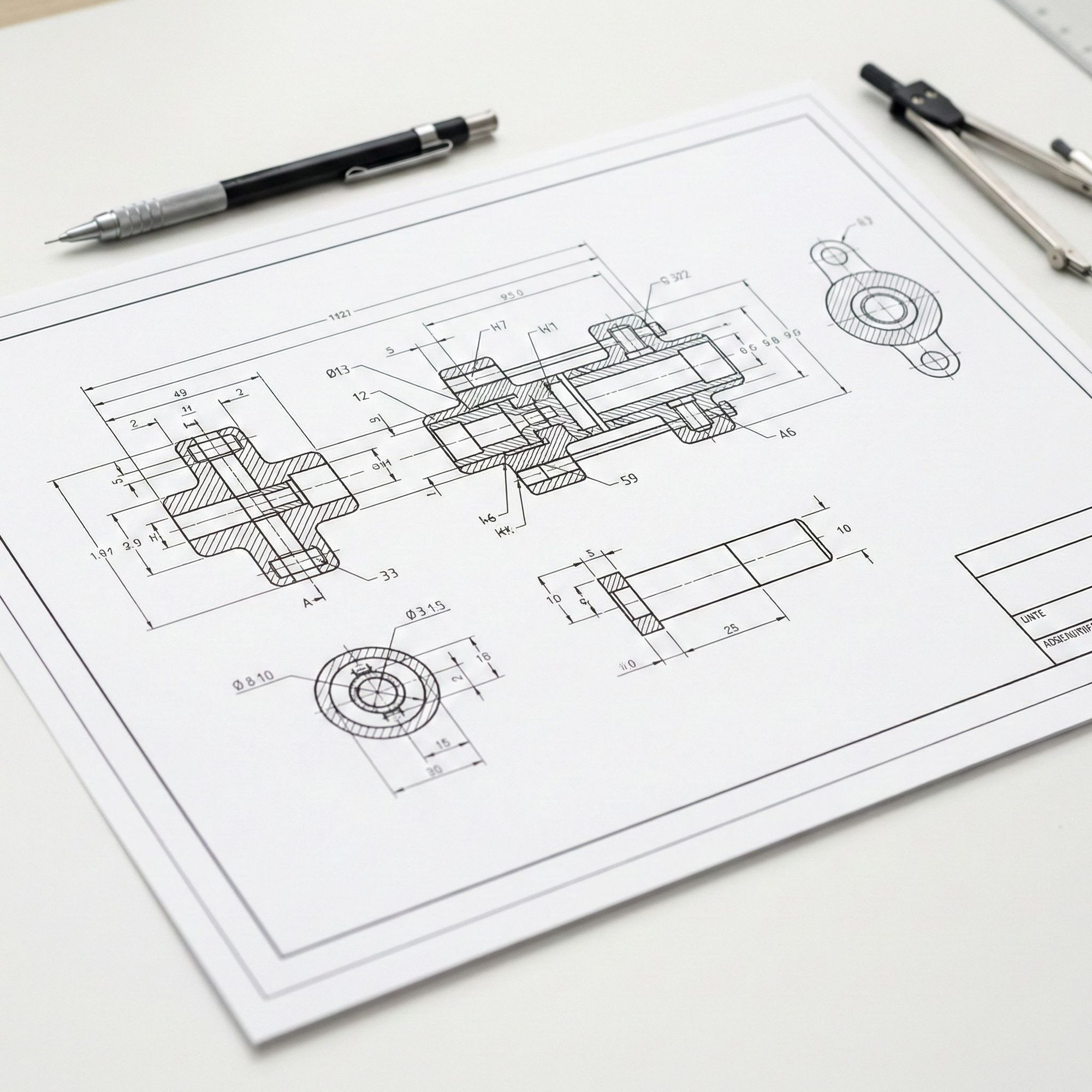 Tabloid Black & White Engineering Drawing Printing