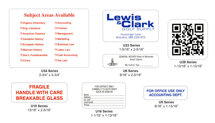 Examples of Ultimark Stamp prints