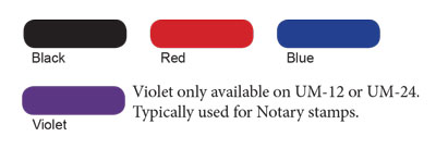 Ink colors available for the Ultimark Stamps