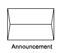 Graphic of announcement style envelope