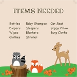 Woodland Baby Shower 3x3 1-sided Insert