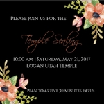 Coral Flowers &amp; Black Background 3x3