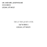 Snowflake Wedding 5" square Envelope (fits 4-3/4 square card)