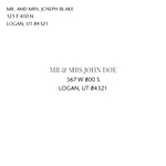 Snowflake Wedding 5-1/2" square Envelope (fits 5-1/4 square card)