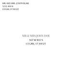 Snowflake Wedding 6-1/2" square Envelope (fits 6-1/4 square card)