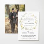 Yellow Flower Wreath Wedding Invitation
