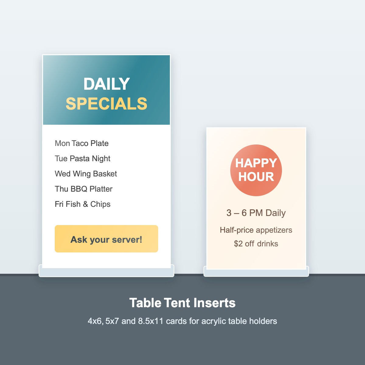 Table Tent Inserts